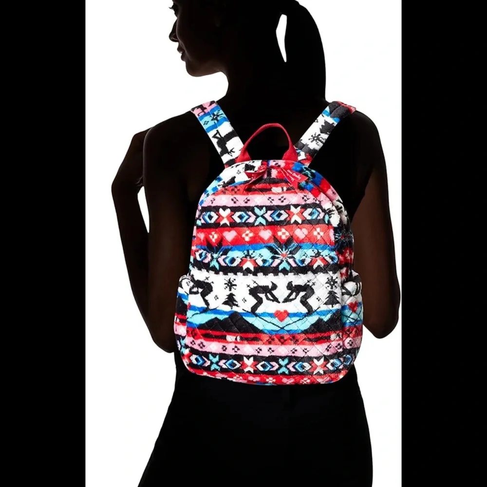 NWT VERA BRADLEY nordic stripe fleece Colorful Patterned Backpack
